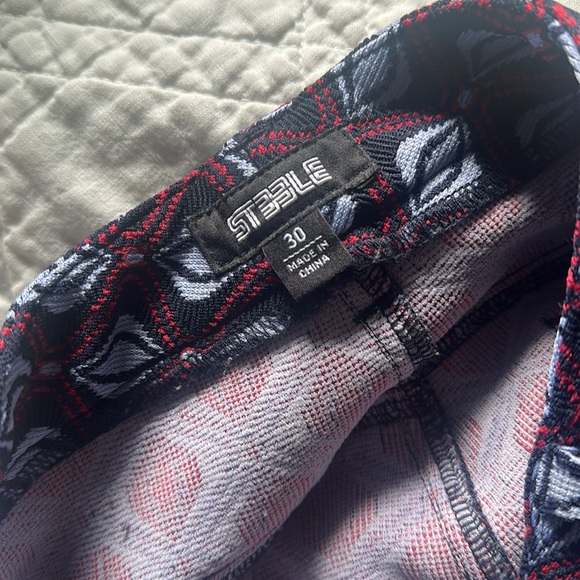 St33le Red Blue Mod Shorts Size 30 - Picture 3 of 4